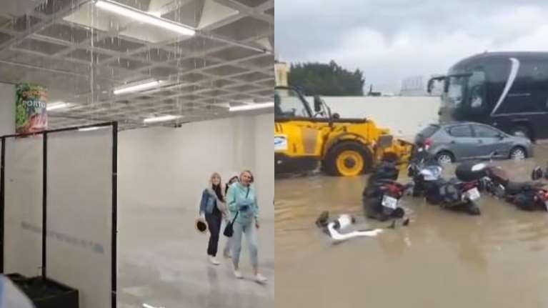 Ισπανία: Καταιγίδα προκάλεσε χάος στο αεροδρόμιο της Πάλμα δε Μαγιόρκα- Έπεφταν νερά από τα ταβάνια