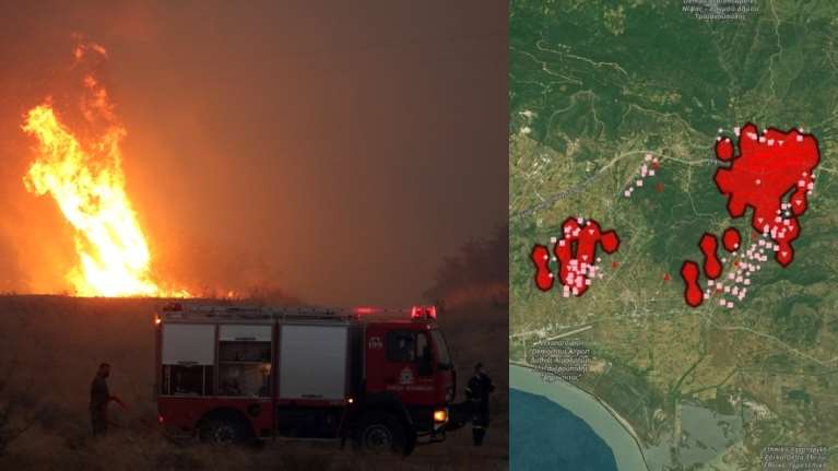 Φωτιά στην Αλεξανδρούπολη: Ενεργοποιήθηκε η υπηρεσία Copernicus – Σοκάρει ο δορυφορικός χάρτης με τα καμένα [Εικόνα]