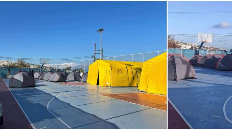 Σαντορίνη: Έτοιμοι για κάθε ενδεχόμενο οι άνδρες της ΕΜΑΚ - Έστησαν σκηνές σε γήπεδο - Τα σημεία συγκέντρωσης σε περίπτωση ανάγκης