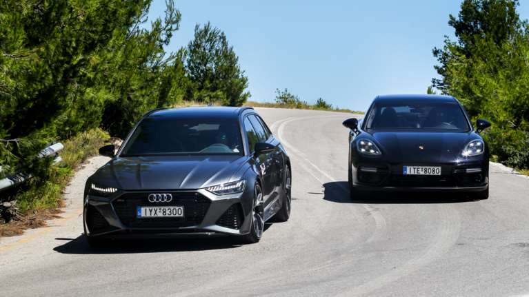 Οδηγούμε Audi RS 6 Avant &amp; Porsche Panamera S E-Hybrid Sport Turismo