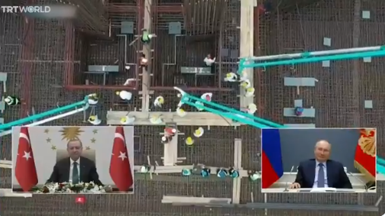 Εγκαίνια του τρίτου πυρηνικού αντιδραστήρα στο Ακκουγιού με Ερντογάν και Πούτιν