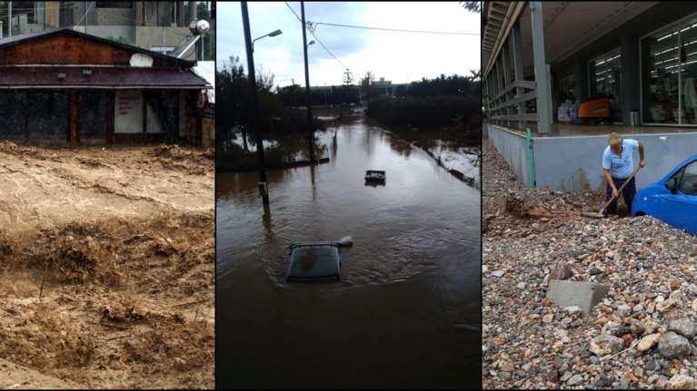 Πλημμύρες στην Κρήτη: Εικόνες βιβλικής καταστροφής - Πολίτες εγκαταλείπουν τα σπίτια τους - Λίμνη έγινε όλο το νησί