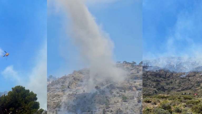 Φωτιά στο Λασίθι: Σε δύσβατα σημεία το μέτωπο, να σωθεί το δασάκι του Κουτσουρά- Δημιουργήθηκε ανεμοστρόβιλος, στη ΜΕΘ ο 74χρονος