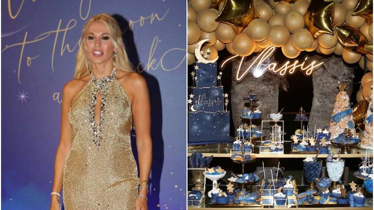 Η πιο εκθαμβωτική εμφάνιση στη βάφτιση του γιου της Σπυροπούλου - Το εντυπωσιακό βυσσινί cut-out φόρεμα