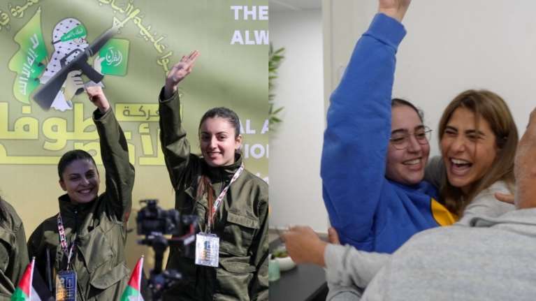 Σε νοσοκομείο οι τέσσερις Ισραηλινές όμηροι που άφησε η Χαμάς - &quot;Είναι στα χέρια μας&quot; - Συγκινούν οι εικόνες [βίντεο]