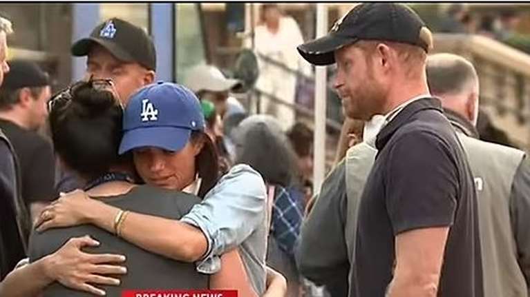 Η Μέγκαν Μαρκλ και ο πρίγκιπας Χάρι παρηγορούν θύματα από τις  καταστροφικές πυρκαγιές  στο Λος Άντζελες