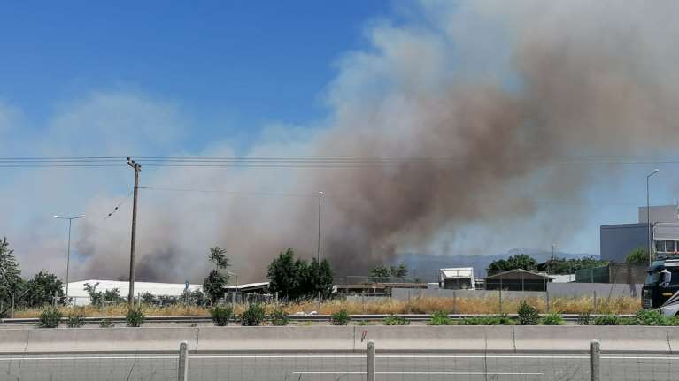 Μεγάλη φωτιά στο Σχηματάρι: Ενεργοποιήθηκε και το 112 - "Αποφύγετε την μετακίνηση σας στην περιοχή"