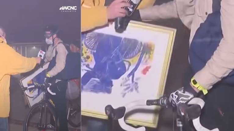 Φωτιές στο Λος Άντζελες: Ποδηλάτης έσωσε από το φλεγόμενο σπίτι του πίνακα του Αλέκου Φασιανού [βίντεο]