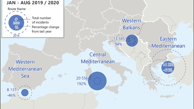 Frontex: Μπήκε &quot;φρένο&quot; - Πτώση 64% στις παράνομες εισόδους μεταναστών από Αιγαίο και Έβρο το πρώτο 8μηνο [Χάρτης]