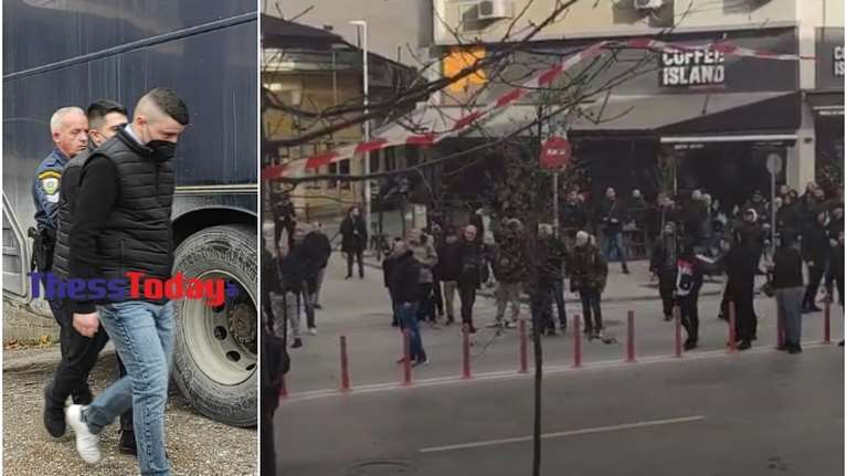 Δίκη Άλκη Καμπανού: Αποχώρησαν από την πίσω πόρτα οι κατηγορούμενοι – &quot;Κάτω το κεφάλι ρε&quot;, φώναξαν οι διαδηλωτές [βίντεο]