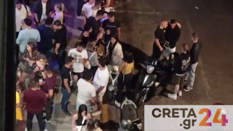 Ηράκλειο: Δεν έφτανε ο συνωστισμός χωρίς μάσκες, έπαιξαν και ξύλο [βίντεο]