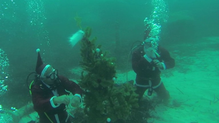 Κύπρος: Ντύθηκαν Άγιοι Βασίληδες και είπαν τα κάλαντα... υποβρύχια [Εικόνες - Βίντεο]