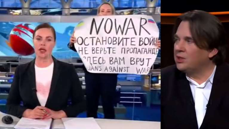 Ωμή προπαγάνδα υπέρ του Πούτιν κάνει το Κανάλι1 που έκανε έφοδο στο στούντιο η Οβσιανίκοβα- Κυρώσεις της ΕΕ στον ιδιοκτήτη