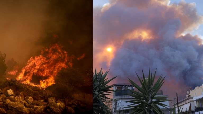 Φωτιά στη Φυλή: Συναγερμός για τις φλόγες που ανεβαίνουν στην Πάρνηθα - &quot;Απομακρυνθείτε προς Μενίδι&quot;