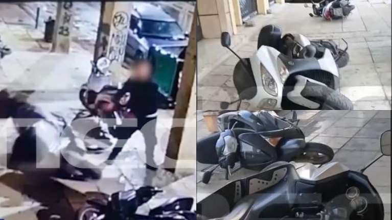 Βίντεο -Ντοκουμέντο: Νεαροί στη Λιοσίων ρίχνουν κάτω σταθμευμένα μηχανάκια και σπάνε καθρέφτες ΙΧ