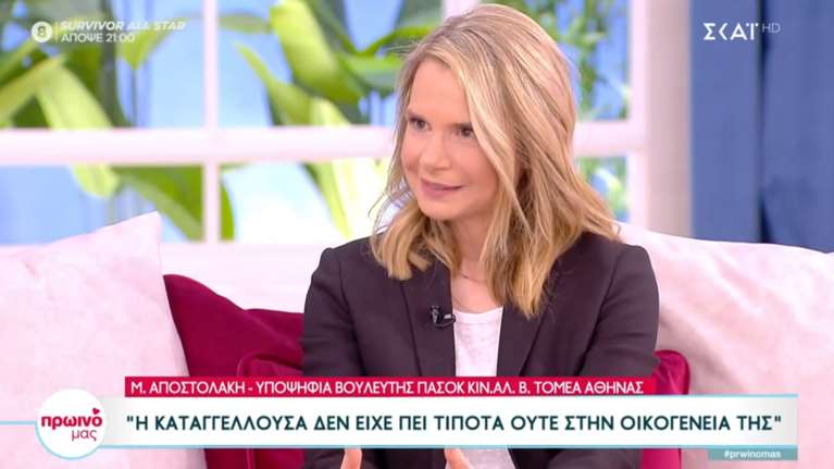 Μιλένα Αποστολάκη για Γεωργούλη: Η διαρροή των στοιχείων συνιστά απόπειρα ενοχοποίησης του θύματος