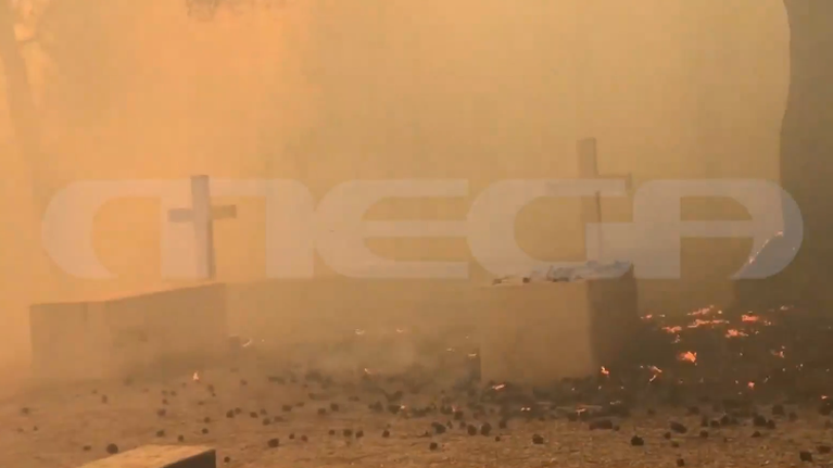 Μεγάλη φωτιά στη Βαρυμπόμπη: Καίγονται οι βασιλικοί τάφοι στο Τατόι [Βίντεο]