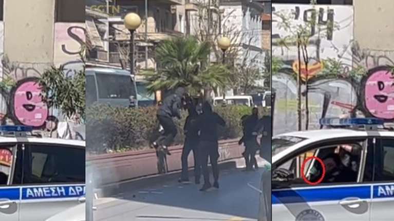 ΑΣΟΕΕ: Βίντεο-ντοκουμέντο με τον αστυνομικό που πυροβολεί 4 φορές στον αέρα - Πέτρα περνάει... κοντά από το μάτι του