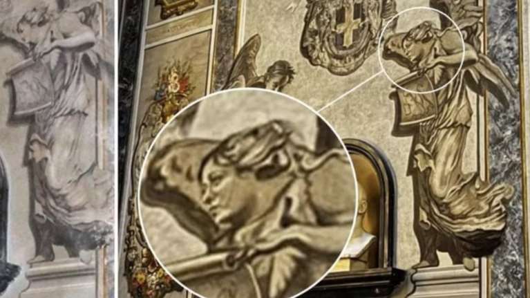 Άγγελος με πρόσωπο που μοιάζει στη Μελόνι "εμφανίσθηκε" σε τοιχογραφία εκκλησίας της Ρώμης