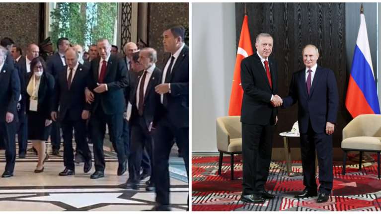 Αγκαζέ σαν δυο καλοί φίλοι Πούτιν και Ερντογάν στη σύνοδο της Σαγκάης  [βίντεο]