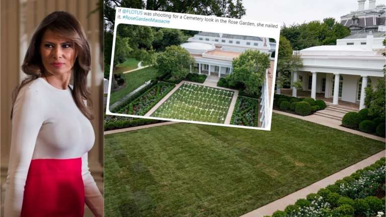Η Μελάνια Τραμπ γελοιοποιείται στο twitter: Ο διάσημος κήπος των Ρόδων του Λευκού Οίκου θυμίζει πλέον νεκροταφείο