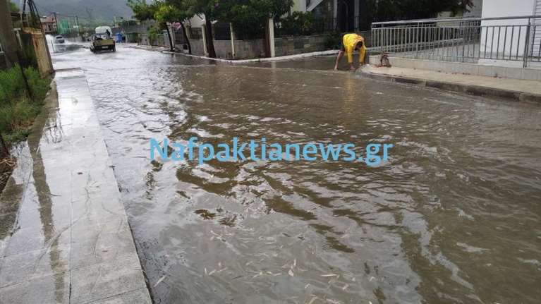 Η κακοκαιρία &quot;χτύπησε&quot; Μεσολόγγι και Ναύπακτο - Πλημμύρες από τις ισχυρές βροχοπτώσεις [Εικόνες - Βίντεο]
