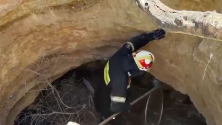 Ιεράπετρα: Κουταβάκι εγκλωβίστηκε σε πηγάδι - Καρέ καρέ η διάσωσή του