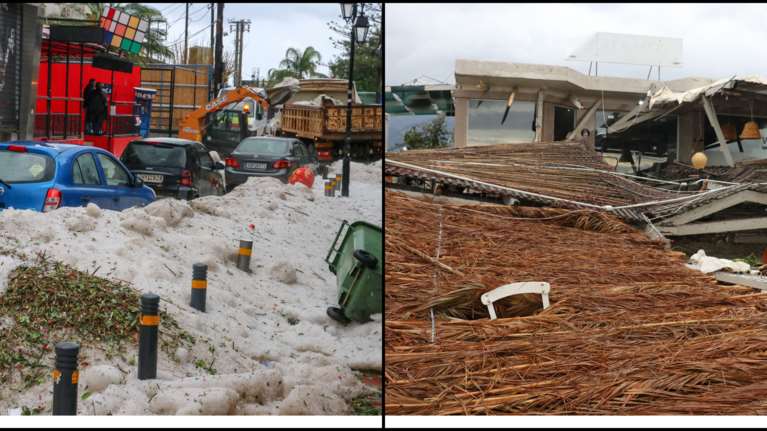 Κακοκαιρία στην Κρήτη: Απίστευτες εικόνες καταστροφής στα Μάλια από την κακοκαιρία και τη χαλαζόπτωση