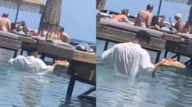 Ρόδος: Παρέμβαση εισαγγελέα για τον &quot;κολυμβητή&quot; εργαζόμενο που σέρβιρε μέσα στη θάλασσα