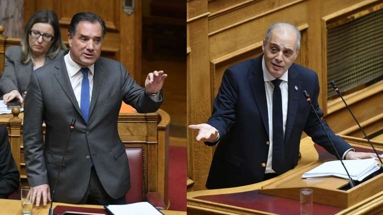 Χαμός στη Βουλή με Γεωργιάδη-Βελόπουλο: &quot;Ο Άδωνις πού είναι; Δεν μιλάω αλλιώς&quot; -&quot;Εγώ σε πήγα στον Καρατζαφέρη ως Πασόκο&quot;