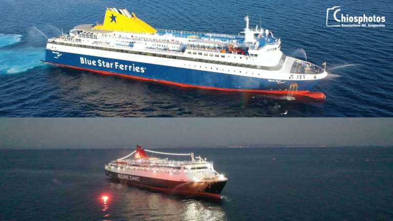 Χίος: Με βεγγαλικά και φωτοβολίδες τα πλοία τιμούν τη γιορτή της Αγίας Παρασκευής [βίντεο]