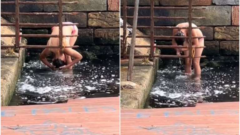 Θεσσαλονίκη: Viral η νεαρή που λουζόταν στον Θερμαϊκό [βίντεο]