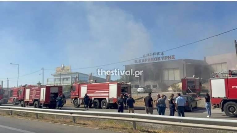 Θεσσαλονίκη: Σε επιχείρηση με σκάφη η φωτιά στο Κάτω Σχολάρι - Τραυματίστηκε ένας υπάλληλος