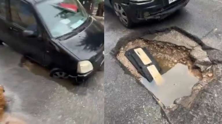 Πατήσια: Αυτοκίνητο έπεσε μέσα σε τρύπα- Άμεση αποζημίωση από τον δήμο Αθηναίων