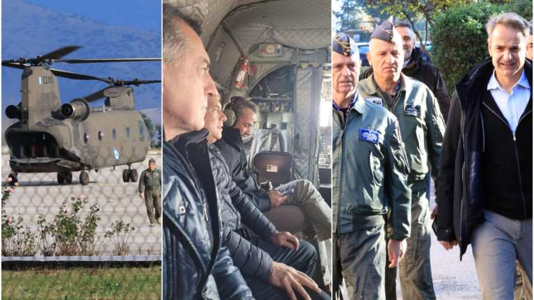 Με ελικόπτερο στη Θεσσαλία ο Μητσοτάκης - Σύσκεψη με δημάρχους για τις καταστροφές - &quot;Η κυβέρνηση θα είναι εδώ&quot; [εικόνες]