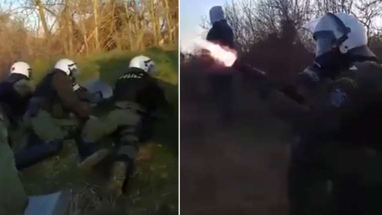 Ντοκουμέντο: Πώς οι αστυνομικοί με δακρυγόνα αποτρέπουν την είσοδο μεταναστών στα σύνορα [βίντεο]