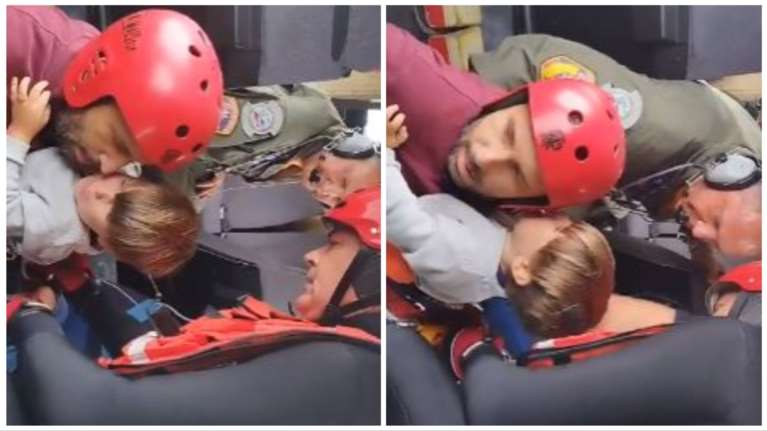 Κακοκαιρία Daniel: Η στιγμή της δραματικής διάσωσης πατέρα με το παιδί του από στέγη με Super Puma στην Καρδίτσα [βίντεο]