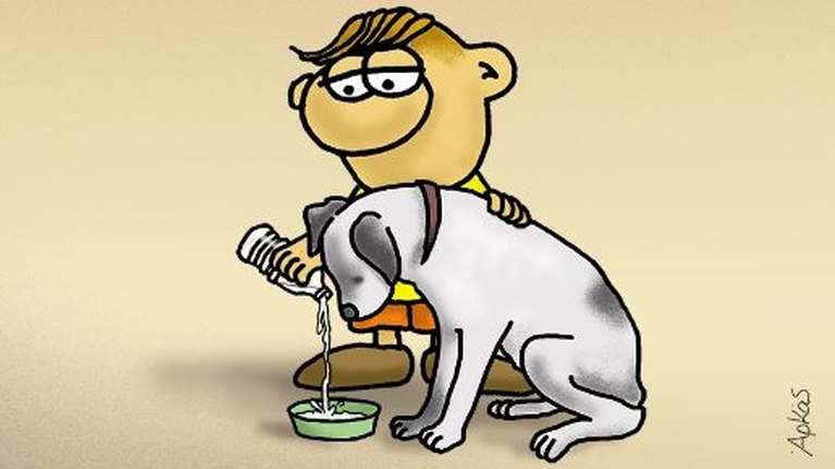 Το σκίτσο και το μήνυμα του Αρκά για τα ζώα τις ημέρες του καύσωνα