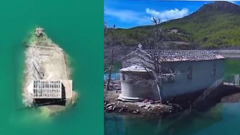 Απόκοσμη εικόνα στην Αχαΐα: Η λειψυδρία εμφάνισε εκκλησάκι που βρισκόταν κάτω από το νερό [βίντεο]