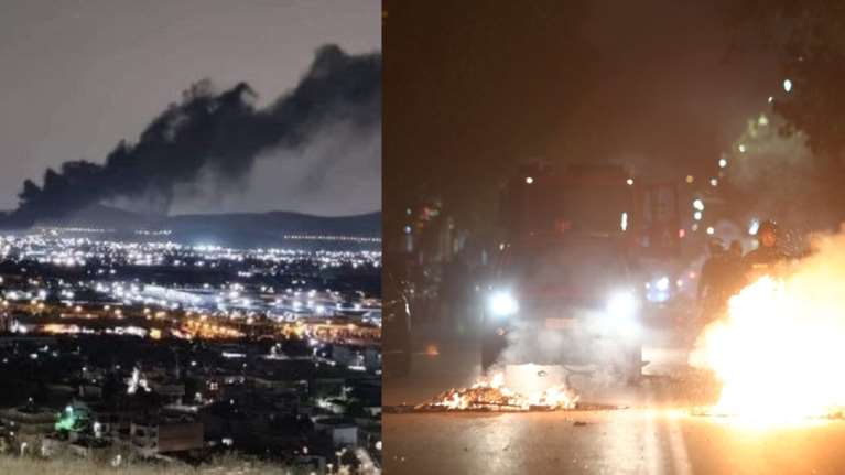 Μήνυμα από το 112 για τη φωτιά σε υπαίθρια αποθήκη ελαστικών στον Ασπρόπυργο: "Καταφύγετε σε κλειστό κτίριο τώρα"