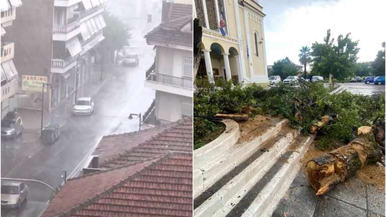 Πρωτοφανής καταιγίδα χτύπησε το Αγρίνιο: Δρόμοι μετατράπηκαν σε ποτάμια - Αναφορές για πολλά προβλήματα [Βίντεο]