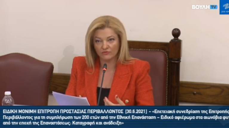 Βουλή: &quot;Ιτιά, ιτιά, λουλουδιασμένη&quot; και κλαρίνα έβαλε η Πρόεδρος της Επιτροπής Περιβάλλοντος - Τι συνέβη [Βίντεο]