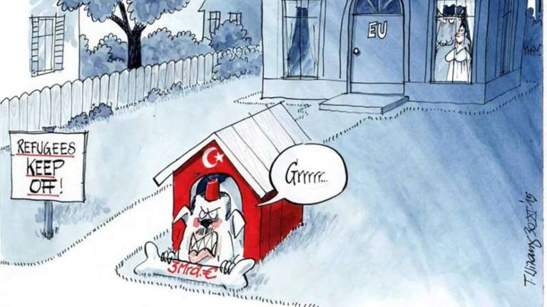 Η Τουρκία...μπουλντόγκ της ΕΕ για τους πρόσφυγες- Καυστικό σκίτσο