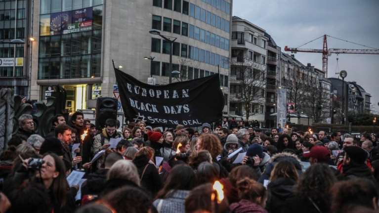 Η διαμαρτυρία στις Βρυξέλλες για προσφυγικό και Τουρκία