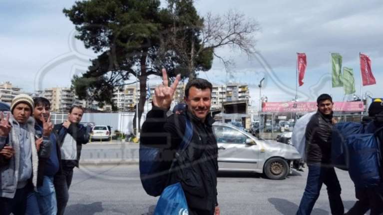 Πορεία προσφύγων στο κέντρο της Θεσσαλονίκης