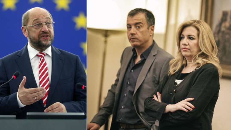 Ολοι οι διάλογοι του Σούλτς με Φώφη και Θεοδωράκη