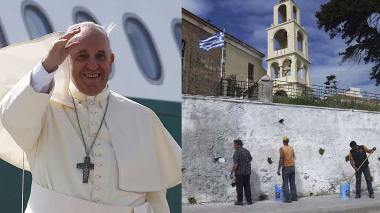 Επί ποδός ολόκληρη η Λέσβος για την επίσκεψη του Πάπα [EIKONEΣ]