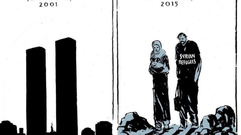 Οι 2 μεγαλύτερες τραγωδίες που χτύπησαν τη Δύση σε ένα σκίτσο