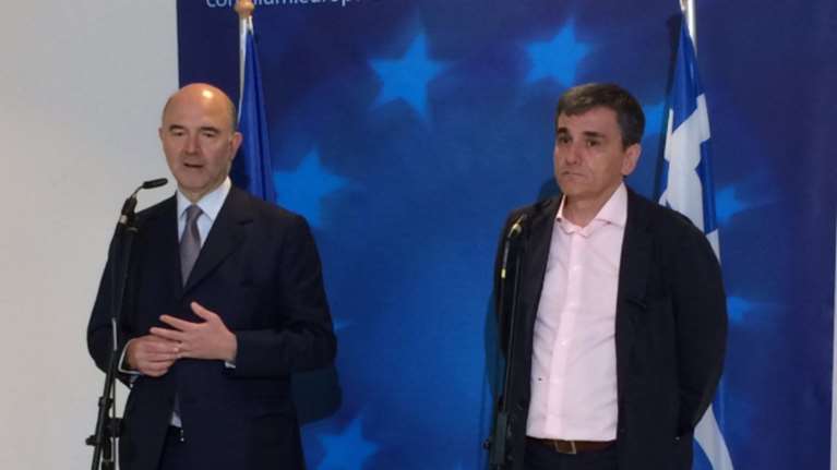 Στο πόδι η συνέντευξη Τύπου Μοσκοβισί-Τσακαλώτου στις Βρυξέλλες-φωτο