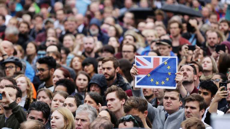 Οι «Μένουμε Ευρώπη»  διαδήλωσαν στην Τραφάλγκαρ